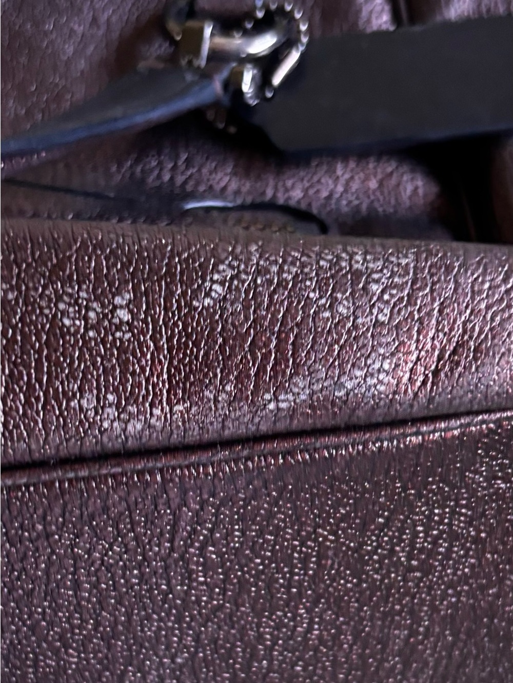 Coach Metallic Brown Pebbled Leather Satchel - Picture 10 of 12